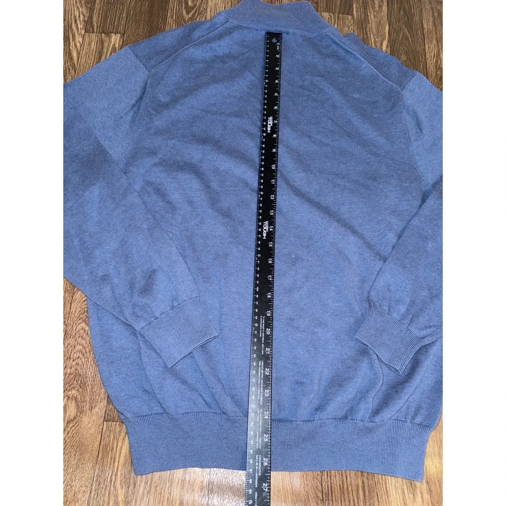 Jos A‎ Bank Signature Collection Blue 100% Pima Cotton Quarter Zip Sweater XL